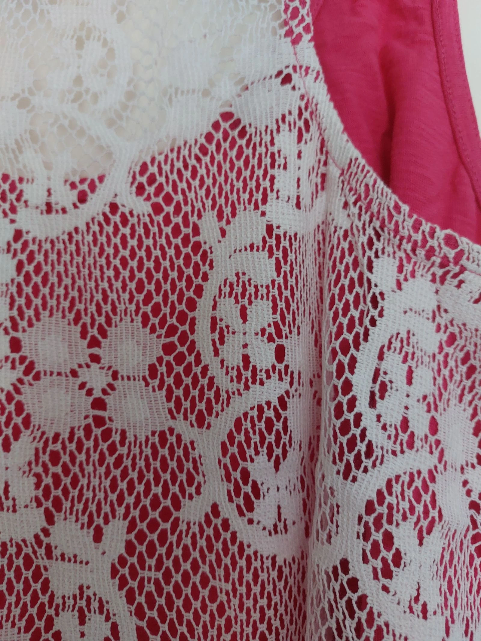Fuchsia top with lace back - XL – photo 3